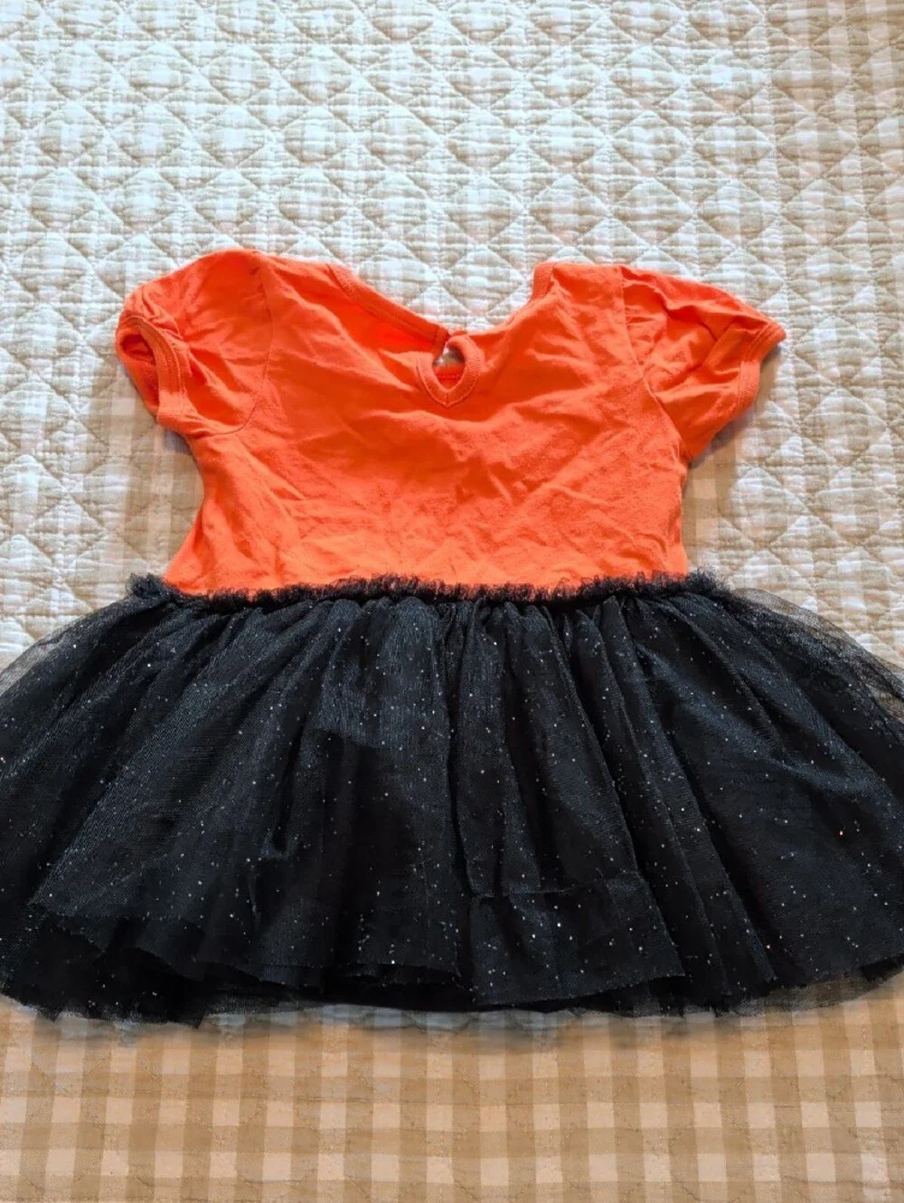 The Children's Place Orange & Black Jack-O'-Lantern Tutu Dress
